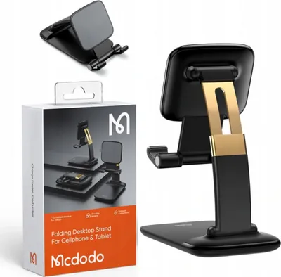 Zdjęcie produktu dla Mcdodo Metalowy uchwyt na tablet do telefonu komórkowego z regulacją wysokości Stojak na biurko Składany czarny