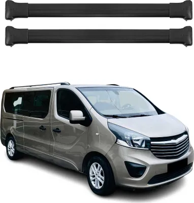 Produktbild von Dachträger Grundtäger für Opel Vivaro B C 2014-2025 75kg Aluminium Schwarz 2 tlg