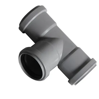 Produktbild von Doppel Bogen Winkel 87° Grad DN 50 mit Dichtungen für Rohr Außendurchmesser 50mm 5cm Abfluss Abwasser Ablauf T Stück grau