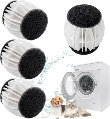 Produktbild von Waschb?lle Waschmaschine - 4 Stš¹ck - Haarentferner Trocknerb?lle - Gegen Tierhaare - Schnellere Trocknung - Anti Knitter - Fusselentferner