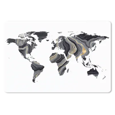Produktbild von MuchoWow® Mauspad Mousepad Weltkarte - Farbe - Gold 27x18 cm - Mousepads - Maus Mat - Pad - Mausunterlage - Büroartikel - Desk Matten