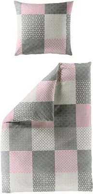 Produktbild von Unyqoos® Flanell-Bettwäsche 100% Baumwolle, rosa – Bettbezug & Kissenbezug mit Reißverschluss, sanforisiert, waschbar bis 60°C