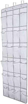 Produktbild von PolkaHome® Tür-Organizer mit 24 Fächern – Platzsparende Aufbewahrungslösung, 163 cm, Weiß