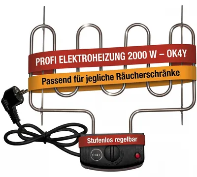 Obrázok produktu pre Rookoven, profesionálny elektrický ohrievač, 2000 W, s plynulou reguláciou, univerzálne kompatibilný