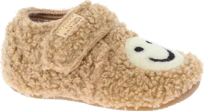 Produktbild von Living Kitzbühel Teddyplüsch Hausschuh Weiter Klettverschluss, Sohle aus rutschhemmendem Naturkautschuk, Ideal für Laufanfänger