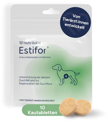 Immagine prodotto di NutriLabs Estifor 12x10 compresse masticabili | per cani | Digestione e diarrea