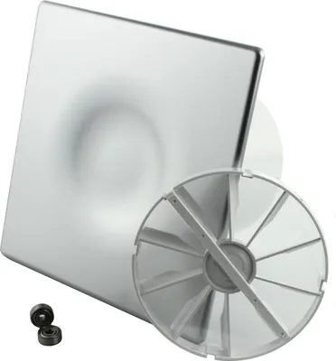 Produktbild von Wohnraumlüfter Lüfter Deckenlüfter Ventilator Badventilator Badlüfter Kugellager Rückstauklappe Ø 100 mm Feuchtesensor Silber satiniert