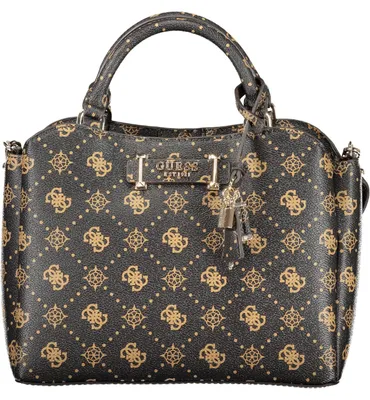 Produktbild von Braune Handtasche mit Kontrastdetails und verstellbarem Gurt