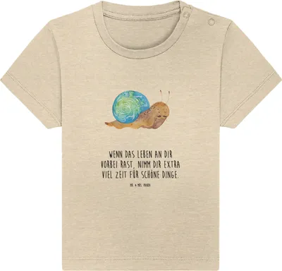 Produktbild von Mr. & Mrs. Panda Babyshirt Schnecke Sir 0. - 6. Monat - Natural Raw - Geschenk, Weisheit, Lustige Sprüche, Baumwolle Baby Shirt, Schnecken, Oberteil, Kurzarmshirt