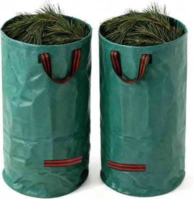 Produktbild von Famanu Gartenabfallsäcke - stabil - 120 Liter - große Blättertasche - grüne Abfallsäcke - mit Handgriffen - wiederverwendbar und faltbar