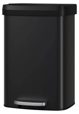 Image de Poubelle de 50 litres, avec pédale, de couleur noire