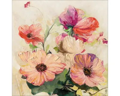 Produktbild von Leinwandbild Original Colored Flowers V 40x40 cm