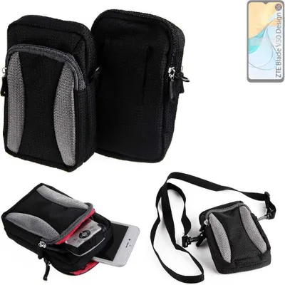 Produktbild von K-S-Trade Holster Schutz Hülle kompatibel mit ZTE Blade V50 Design 5G Handy Hülle Gürteltasche Umhängetasche mit Zusatzfach schwarz