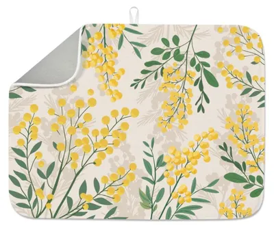 Productafbeelding van Gele Bloemen Vaatdoek voor Keuken met Anti-Slip en Sneldrogend Eigenschap