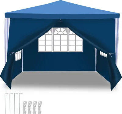 Produktbild von SWANEW Pavillon Hochzeitsempfängen Partyzelt PE Festzelt Einfache Montage 3x3m Blau