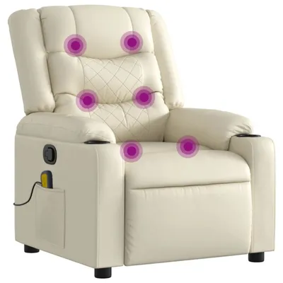 Produktbild von vidaXL Massagesessel Creme Kunstleder