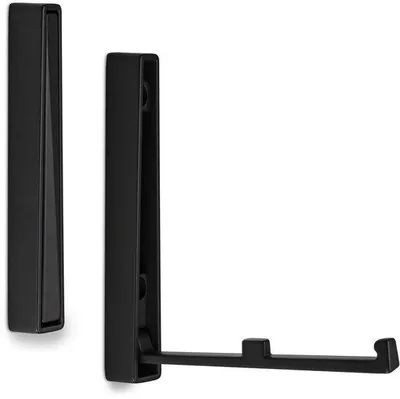Productafbeelding van Ibenzoa® Klaphaakjes – verchroomde, stevige metalen wandhaakjes die kunnen worden uitgeschoven en ingetrokken, hoogte 120 mm, breedte 16 mm, diepte 15 mm (uitgeschoven 112 mm), afstand tussen de boorgaten 70 mm, inclusief bevestigingsschroeven