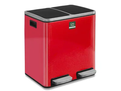 Produktbild von Tretmülleimer | Felix | Trennsystem | Himbeerrot | 2 x 30 Liter (60 Liter)