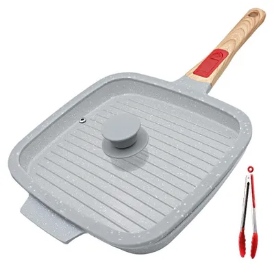 Immagine prodotto di Omgoods - Padella grill con coperchio - Ideale per grigliare e cuocere al forno
