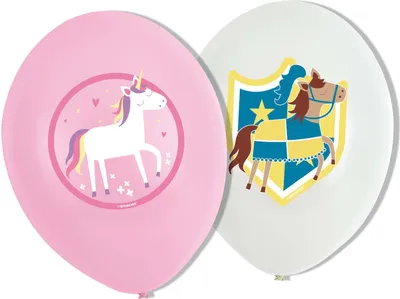 Produktbild von Latexballons Pferde und Prinzessin 28cm, 6 Stk.