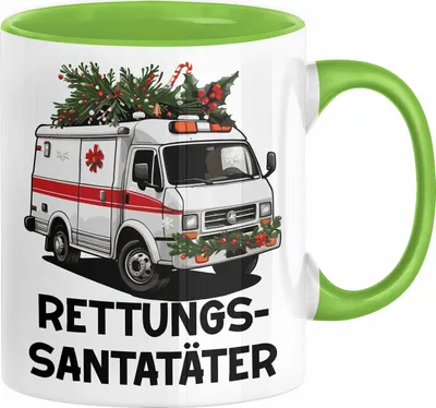 Produktbild von Rettungssanitäter Tasse Geschenk Rettungssantatäter Spruch Notarzt Geschenkidee Kaffee-Becher (Grün)
