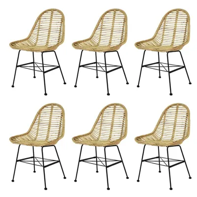 Produktbild von The Living Store Esszimmerstühle 6 Stk. Rattan Natur