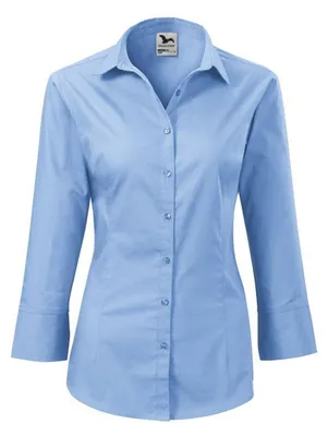 Produktbild von Malfini - "Style" Hemd für Damen, 3/4 Ärmel PP11847 (L) (Blau)