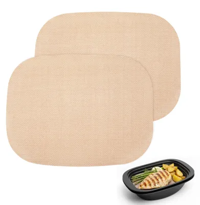 Produktbild von 2 wiederverwendbare Backbleche für Backöfen, hitzebeständig bis 250 °C, Antihaft-Silikonmatte für Thermomix TM7, wiederverwendbares Backpapier für Heißluftfritteusen und Gasöfen, spülmaschinenfest