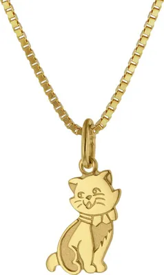 trendor 35919 Anhänger Katze Gold 333 (8 Karat) + goldplattierte Silberkette 1