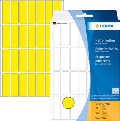Produktbild von Vielzweck-Etiketten 13x40mm gelb VE=10x896 Stück