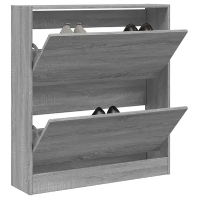 Image de Armoire à chaussures sonoma gris 80x21x87,5cm bois d'ingénierie