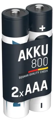 Produktbild von ANSMANN Akku AAA Micro 800 mAh 1,2V NiMH 2 Stück, wiederaufladbar mit maxE