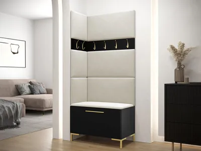 Obrázek produktu pro Stěna do chodby s čalouněnými panely ANDORA 4 - černá / béžová