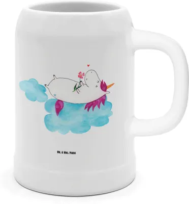 Produktbild von Mr. & Mrs. Panda Krug Einhorn Verliebt - Weiß - Geschenk, Steinkrug, Humpen, Seidel, Wolke, Deko, Freundin, Bier, Einhörner, Liebe, Keramikkrug