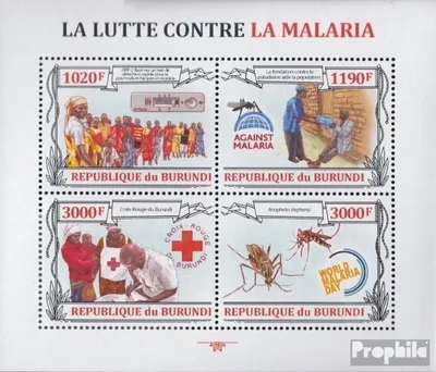 Produktbild von Briefmarken Burundi 2013 Mi 3158-3161 Kleinbogen (kompl.Ausg.) postfrisch Malariabekämpfung