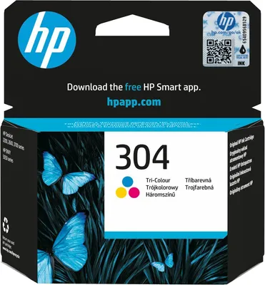 Produktbild von HP 304 Cyan/Magenta/Gelb Original Tintenpatrone, Standard, Cyan, Magenta, Gelb, Tinte auf Farbstoffbasis, 2 ml, 1 Stück(e), 100 Seiten