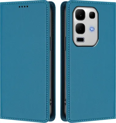 Produktbild von Handyhülle für Infinix Note 50S, Kunstleder Klapphülle Stoßfeste Magnetische Hülle mit Ständer Blau