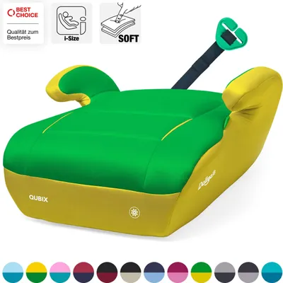 Produktbild von Daliya® QUBIX Kindersitzerhöhung | i-SIZE NORM ECE R129 | 125 bis 150 cm | Gurtfix | waschbar | Autositz | Autokindersitz | Kindersitz | Sitzerhöhung (Gelb - Grün)