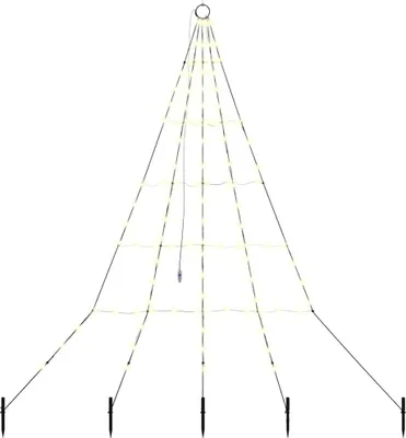 Immagine prodotto di vidaXL Albero di Natale LED con picchetti da terra Bianco caldo 182 cm Metallo
