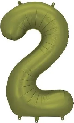 Zdjęcie produktu dla Balon foliowy "2", 86 cm, oliwkowy