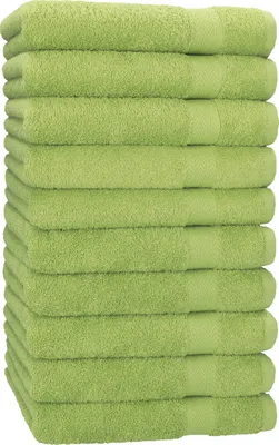 Produktbild von Betz 10 Stück Handtücher 50x100 cm PREMIUM 100% Baumwolle Farbe: avocadogrün