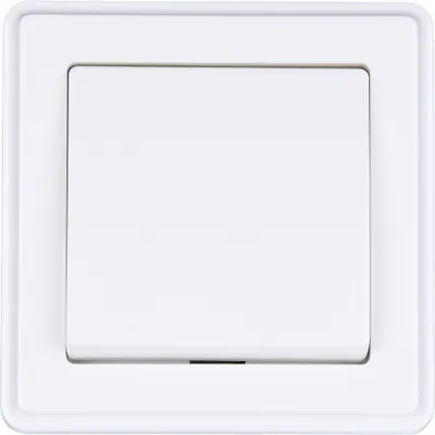Image de HEITECH Bouton-poussoir encastré blanc avec cadre, insert & cache - Interrupteurs encastrés