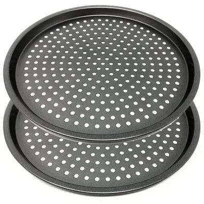 Pizzaform mit Löchern, Kohlenstoffstahl, antihaft, 2er-Set, Ø 29 cm