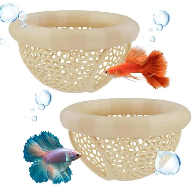 Aquarium Grotte Tunnel 2er Set, schwimmend, für Garnelen & Kampffische