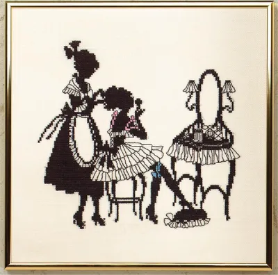 Zdjęcie produktu dla Zestaw do haftu krzyżykowego Eva Rosenstand "Silhouet Toilet", wzór liczony, 25x25cm