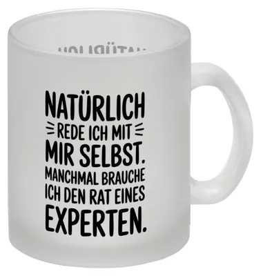 Produktbild von Expertengespräch Glas Tasse mit Selbstironie