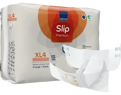 Produktbild von Inkontinenzslip Abena-Slip Premium XL4 Hüfte 110 bis 170 cm(1 Karton: 4 x 12 Stück)>>>>