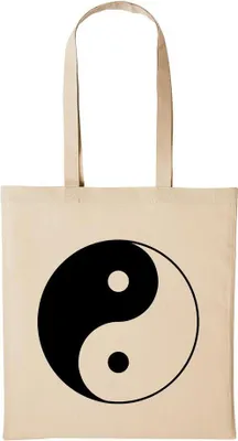 Produktbild von Huuraa Baumwollbeutel Yin und Yang Symbol Geschenk Einkaufstasche Natural 10 Liter Baumwolle Yin und Yang Symbol Accessoire