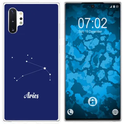 Produktbild von PhoneNatic Case kompatibel mit Samsung Galaxy Note 10+ Silikon-Hülle SternzeichenAries M11