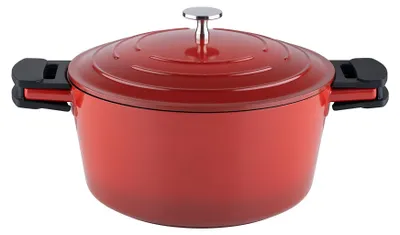 Schmortopf 24 cm, 4,7 l, rot, Keramik-Antihaft, Induktion
